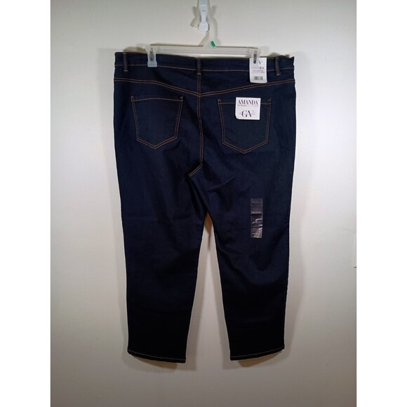 NWT Gloria Vanderbilt Amanda Womens Straight Dark Wash Jeans Plus Size 22W Short - Picture 6 of 6
